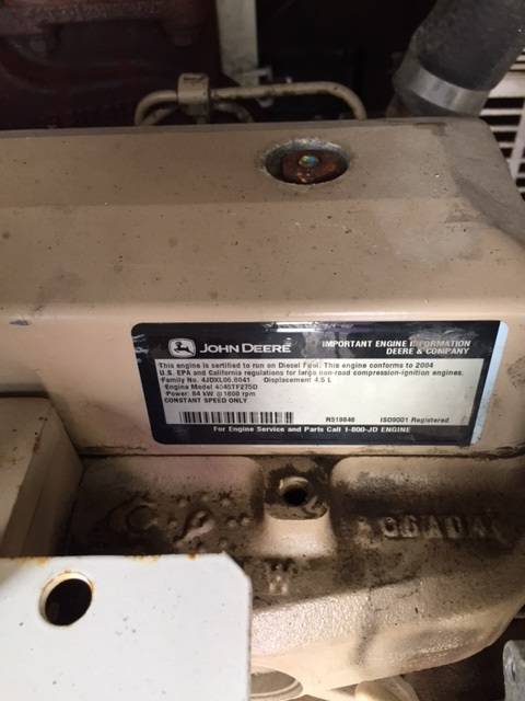 Good Used John Deere 4045TF275 60KW  Generator Set Item-15527 1