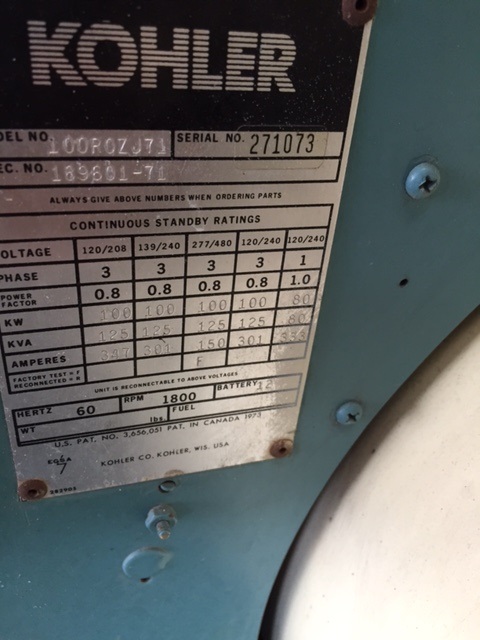 Good Used John Deere 6059TF001 100KW  Generator Set Item-15714 1
