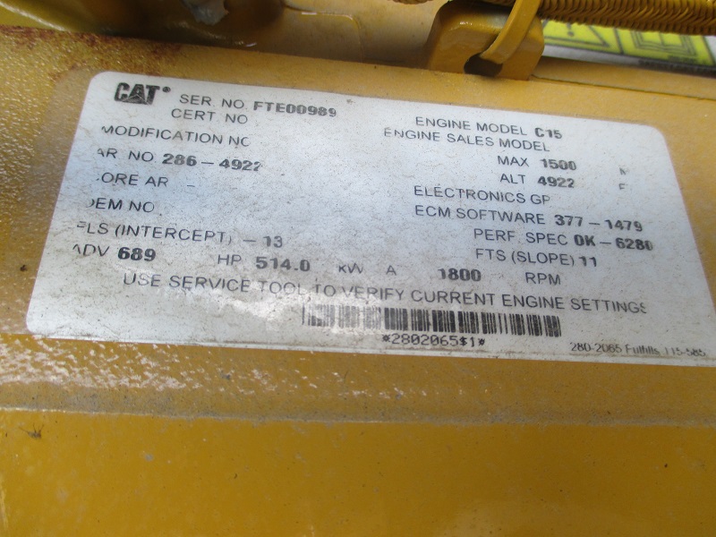New Caterpillar C15 450KW  Generator Set Item-15260 1