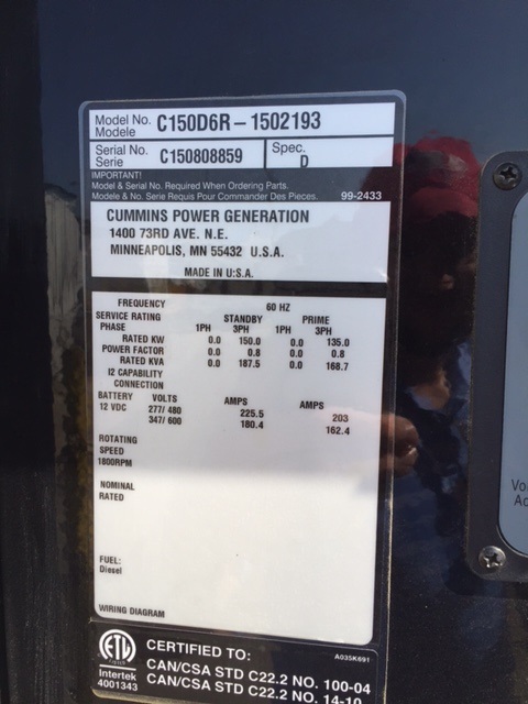 New Cummins QSB7-G3 150KW  Generator Set Item-15699 4