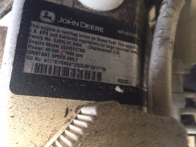 Low Hour John Deere 3029TF270 30KW  Generator Set Item-15794 7