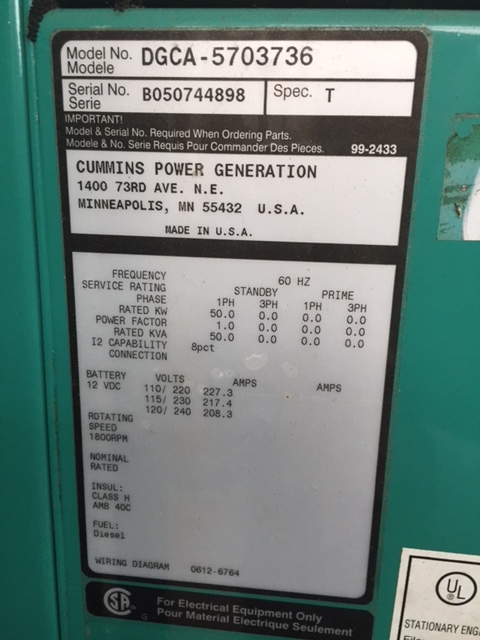 Good Used Cummins 4BTA 50KW  Generator Set Item-15796 7
