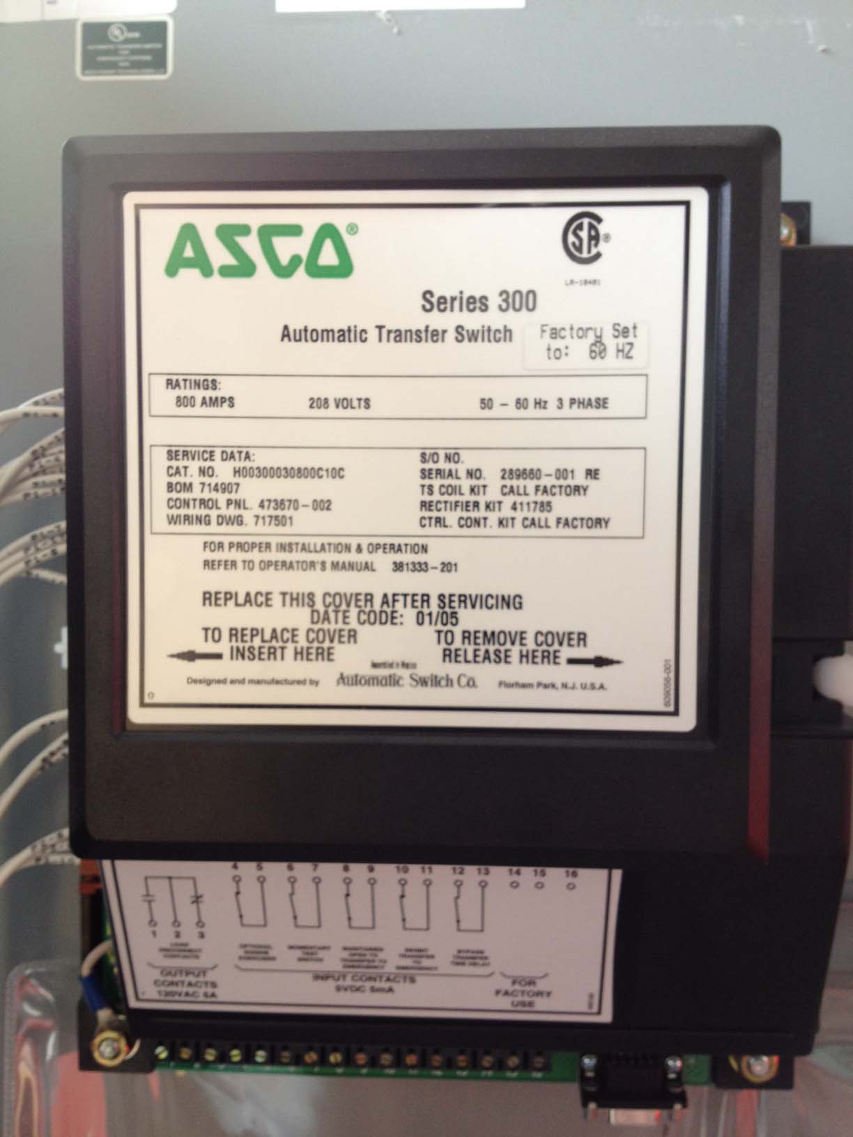 Good Used ASCO 300 Series 800 Amp  Transfer Switch Item-13588 4