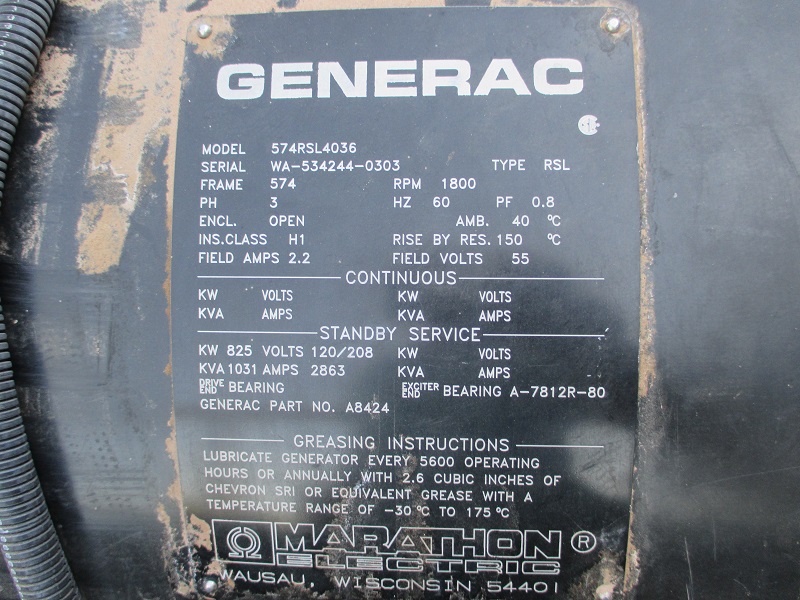 Low Hour MTU 12V2000 750KW  Generator Set Item-14924 5