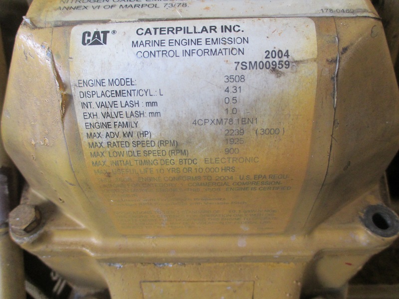 High Hour Runner Caterpillar 3508B 1000HP Diesel  Marine Engine Item-14983 1