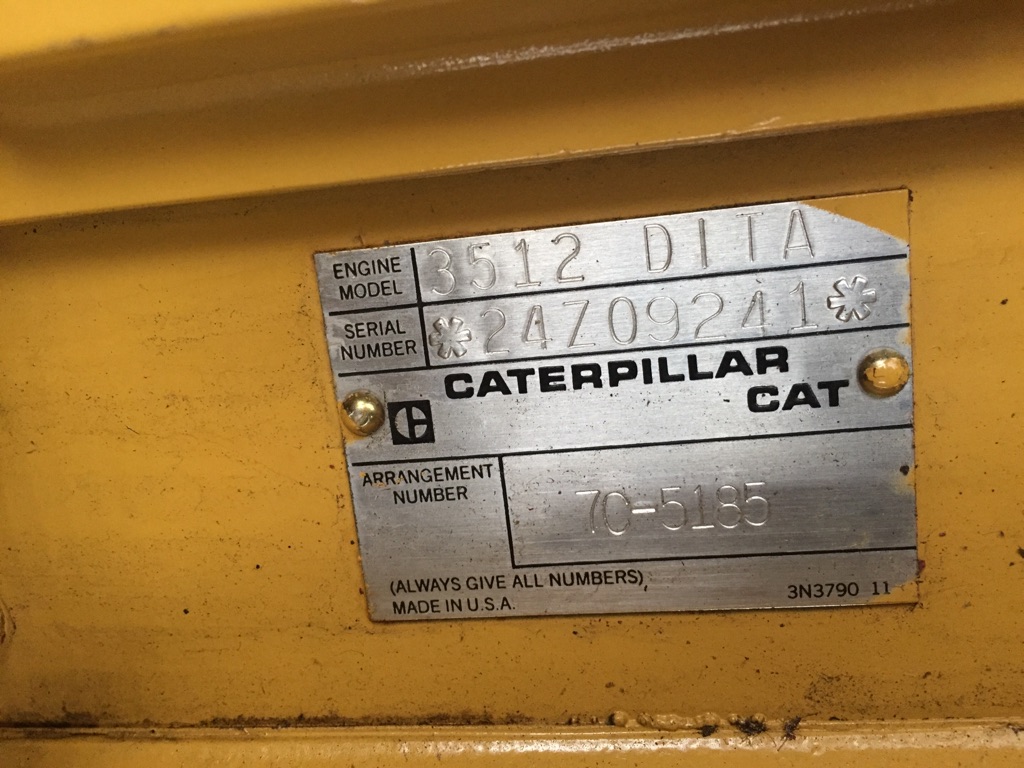 Low Hour Caterpillar 3512 DITA 1250KW  Generator Set Item-15331 2
