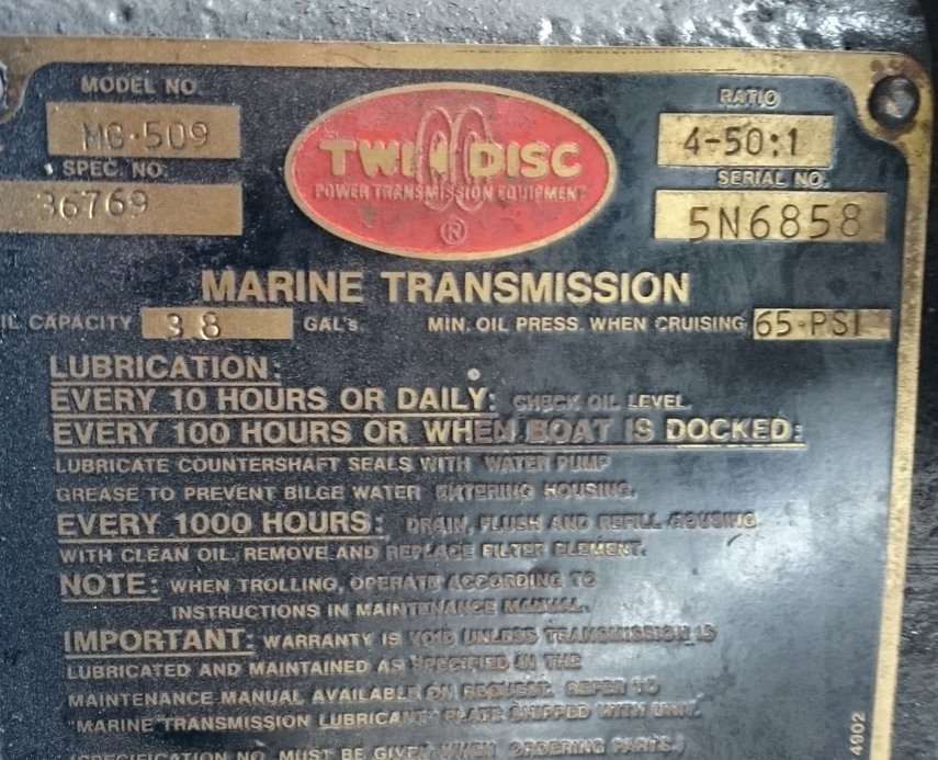 Twin Disc MG509 4.5  Marine Transmission Item-15324 2