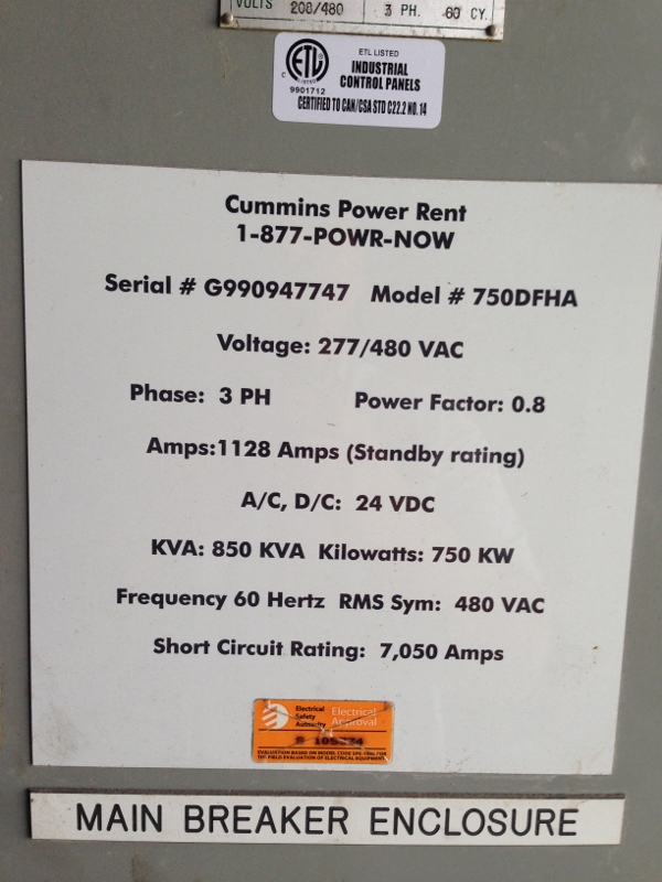 Low Hour Cummins QST30 G1 750KW  Generator Set Item-14533 4