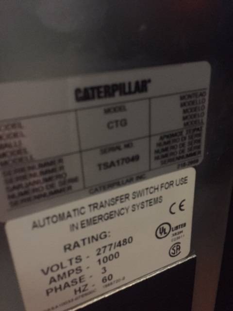 New Surplus Caterpillar CTG 1000 Amp  Transfer Switch Item-15510 1