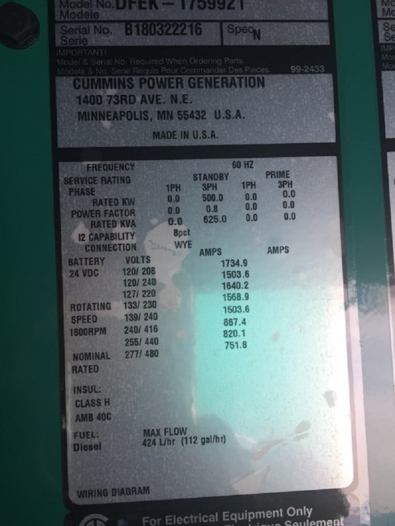 New Cummins QSX15-G9 500KW  Generator Set Item-15862 12