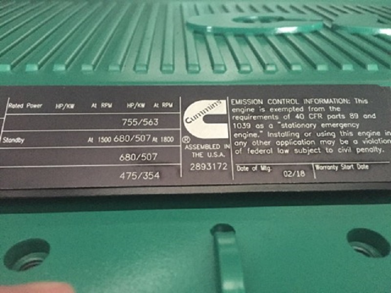 New Cummins QSX15-G9 500KW  Generator Set Item-15863 8