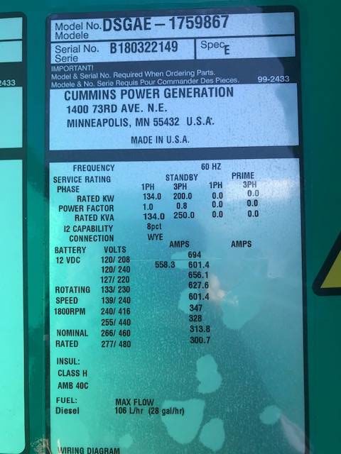 New Cummins QSB7 200KW  Generator Set Item-15861 4