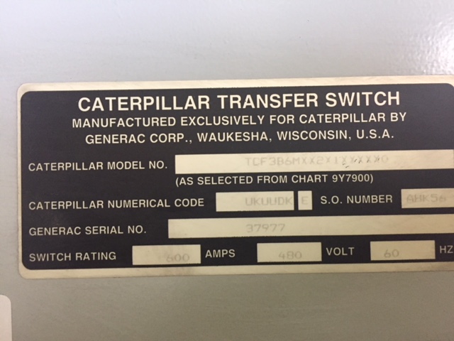  Caterpillar TCF386MXX2X1XXXXX0 600 Amp  Transfer Switch Item-15970 7