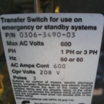 Like New Onan OTC-3383315 600 Amp  Transfer Switch Item-13658 2