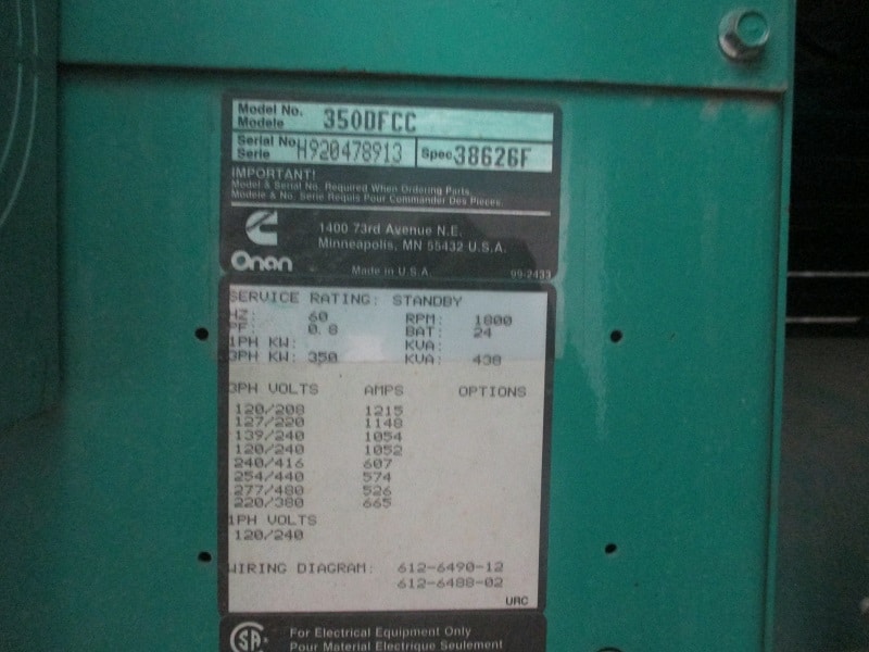 Like New Cummins NTA-855-G3 350KW  Generator Set Item-14252 7