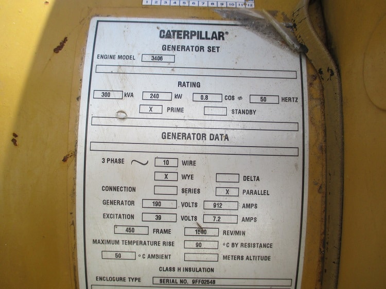 Good Used Caterpillar 3406 DITA 240KW  Generator Set Item-14425 5