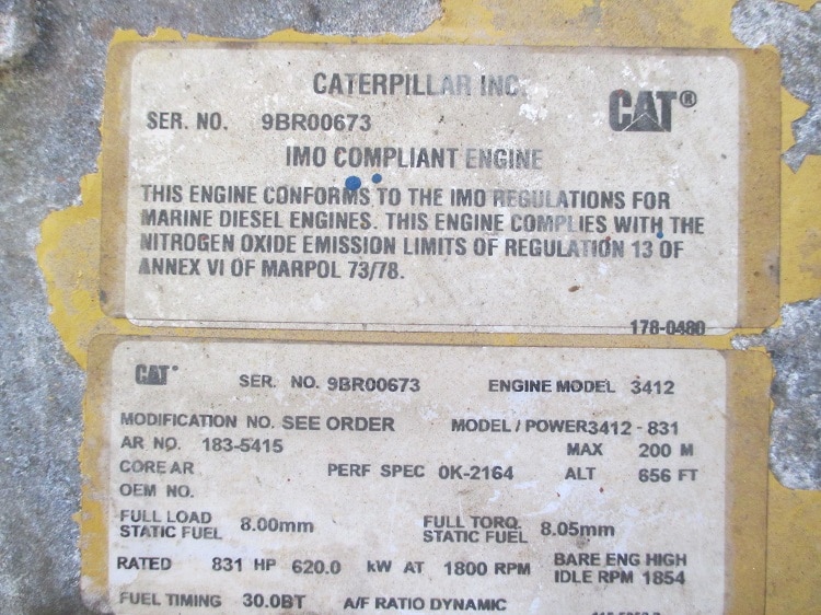 Core Caterpillar 3412 DITA 831HP Diesel  Marine Engine Item-14430 2