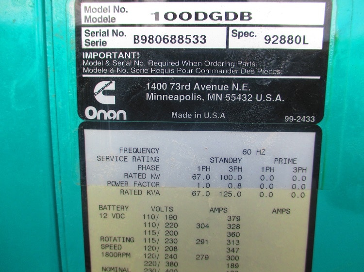 Good Used Cummins 6BT5.9 G-2 100KW  Generator Set Item-14468 2