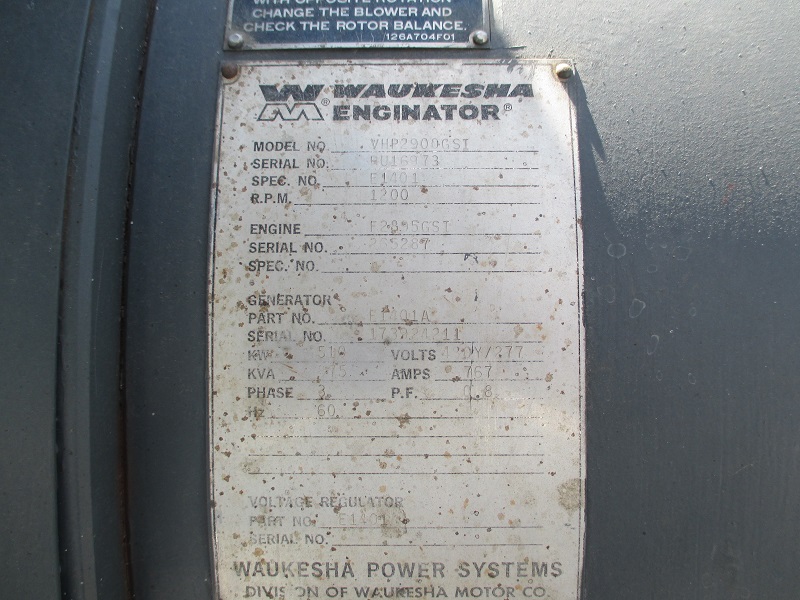 Good Used Waukesha F2895GSIU 510KW  Generator Set Item-14702 6