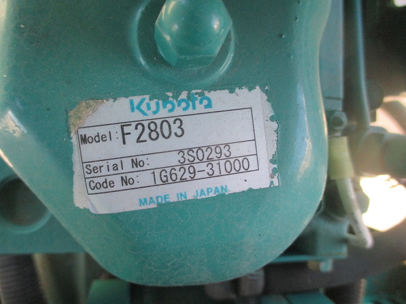 Low Hour Kubota F2803 25KW  Generator Set Item-15065 1