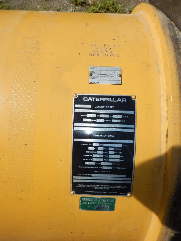 Low Hour Caterpillar 1100KW  Generator End Item-15266 4
