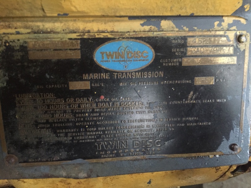 Twin Disc MG516 4.52  Marine Transmission Item-15291 3