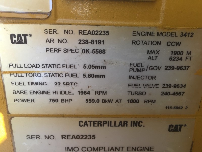 Good Used Caterpillar 3412D DITTA 750HP Diesel  Marine Engine Item-15520 6