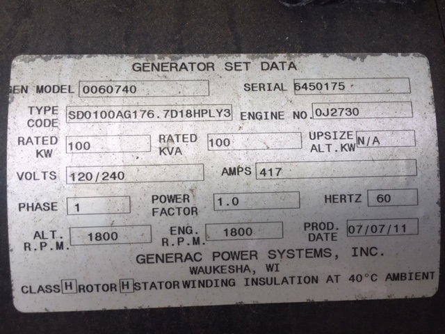 New Surplus Iveco F4GE9685A 100KW  Generator Set Item-16065 11