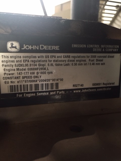 Good Used John Deere 6068HF285 120KW  Generator Set Item-16087 17