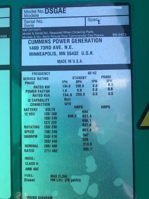 New Cummins QSB7 200KW  Generator Set Item-16061 4