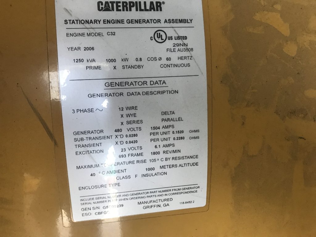 Low Hour Caterpillar C32 1000KW  Generator Set Item-16116 4