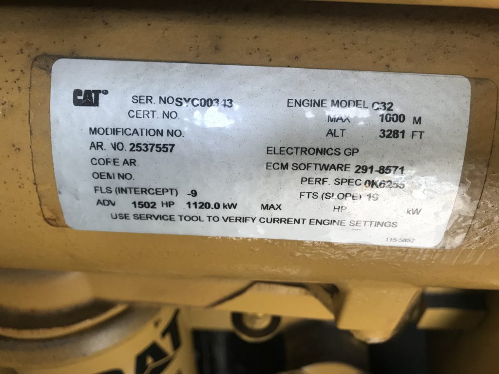 Low Hour Caterpillar C32 1000KW  Generator Set Item-16116 3