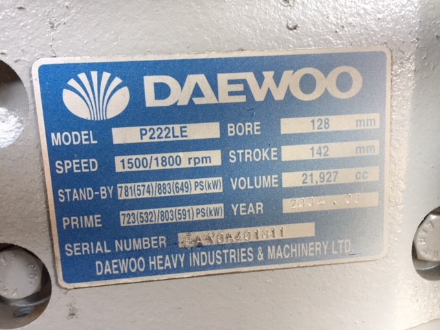 Low Hour Daewoo P222LE 600KW  Generator Set Item-16141 14