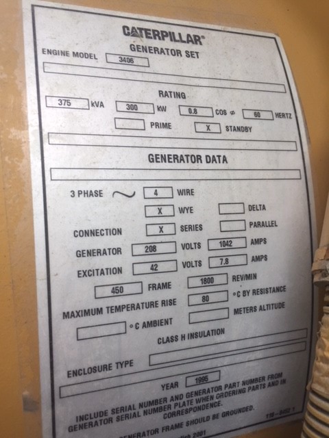 Good Used Caterpillar 3406 DITA 300KW  Generator Set Item-16130 13
