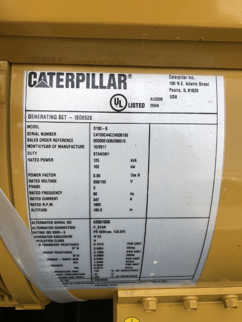 New Caterpillar C4.4 100KW  Generator Set Item-16210 6