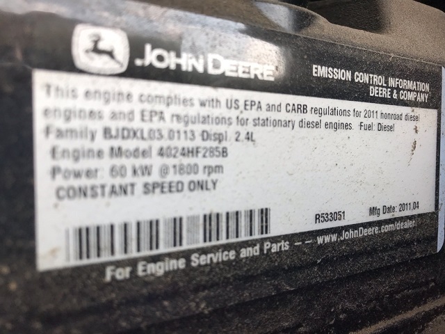 New Surplus John Deere 4024HF285 35KW  Generator Set Item-16257 11