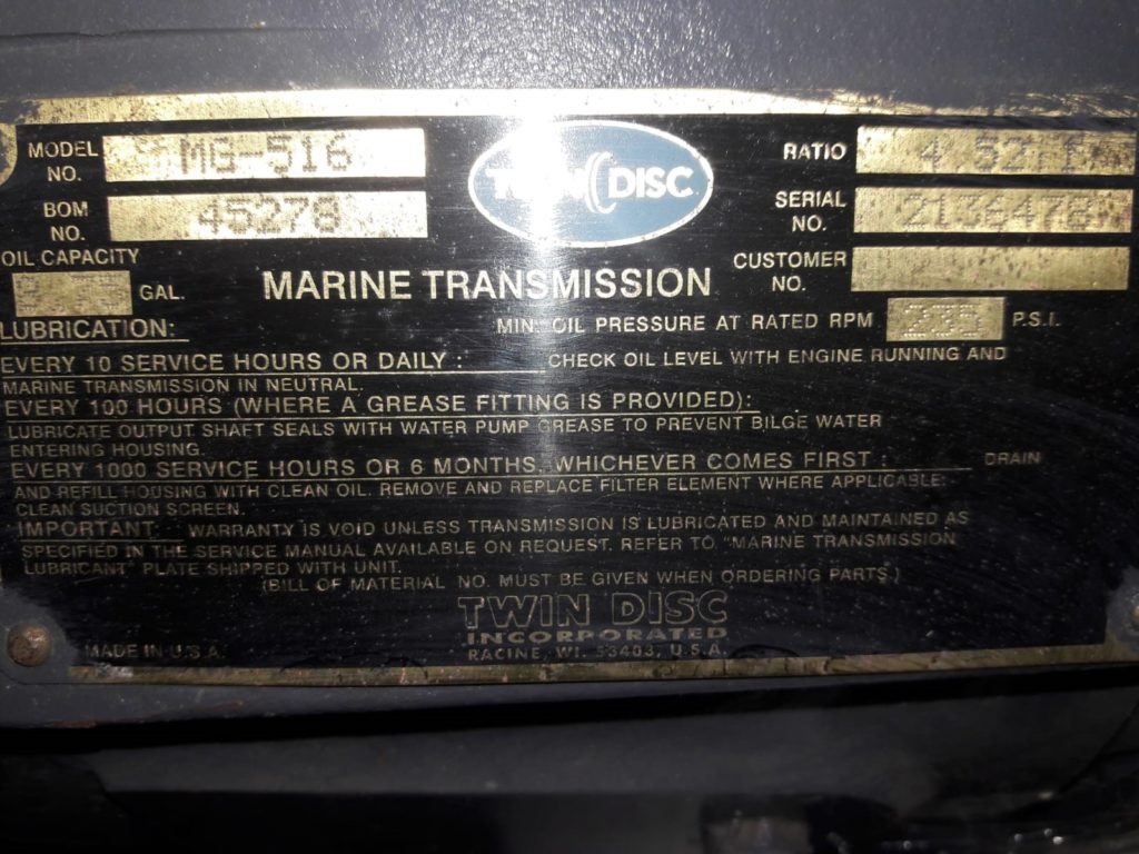 Twin Disc MG516 4.52  Marine Transmission Item-16302 4