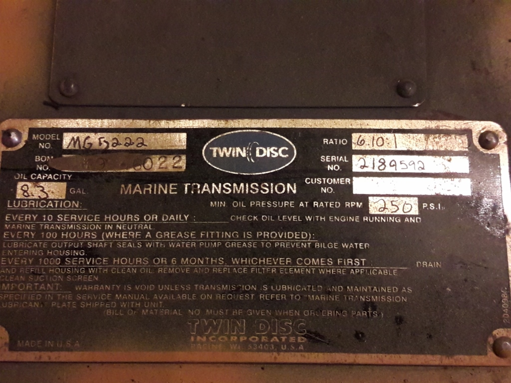 Twin Disc MG5222 6.1  Marine Transmission Item-16304 5