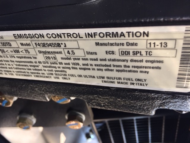 Low Hour Iveco F4GE9455B 48KW  Generator Set Item-16368 15