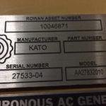 New Surplus Kato 1525KW  Generator End Item-16324 4