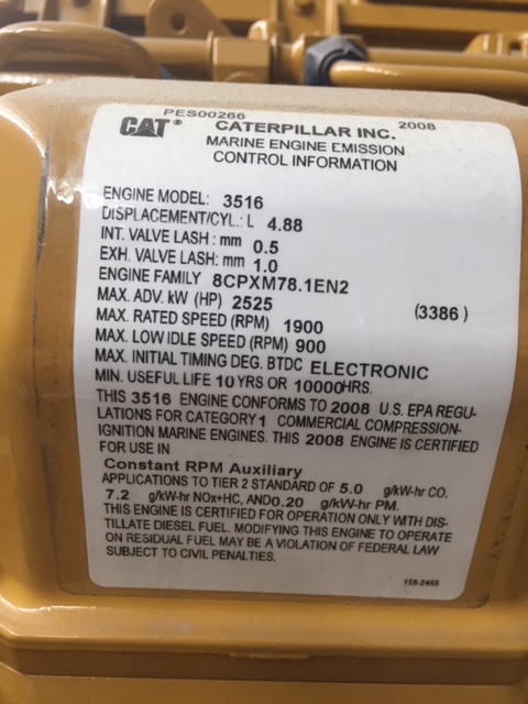 New Surplus Caterpillar 3516C HD 1525KW  Generator Set Item-16288 6