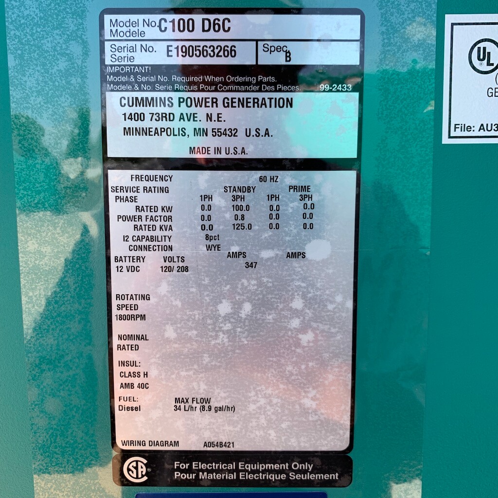 New Cummins QSB5-G13 100KW  Generator Set Item-16541 8