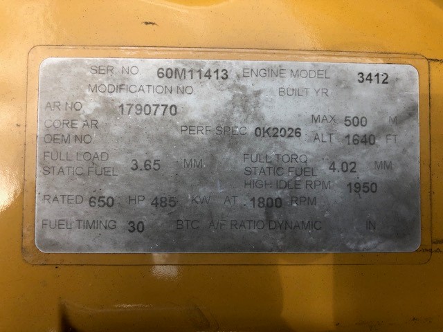 Good Used Caterpillar 3412C DITA 650HP Diesel  Marine Engine Item-16557 12