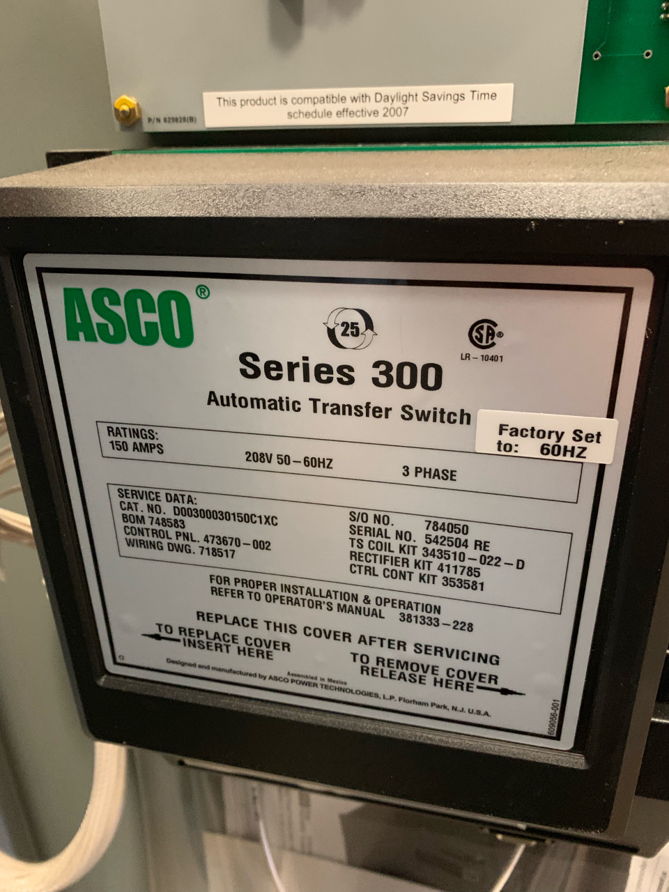 Low Hour ASCO Series 300 150 Amp  Transfer Switch Item-16581 3