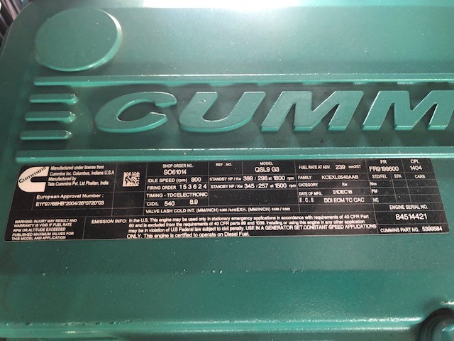 New Cummins QSL9-G3 250KW  Generator Set Item-16639 13