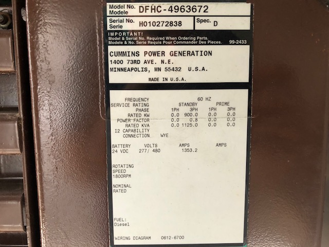 Good Used Cummins QST30-G3 900KW  Generator Set Item-16642 6