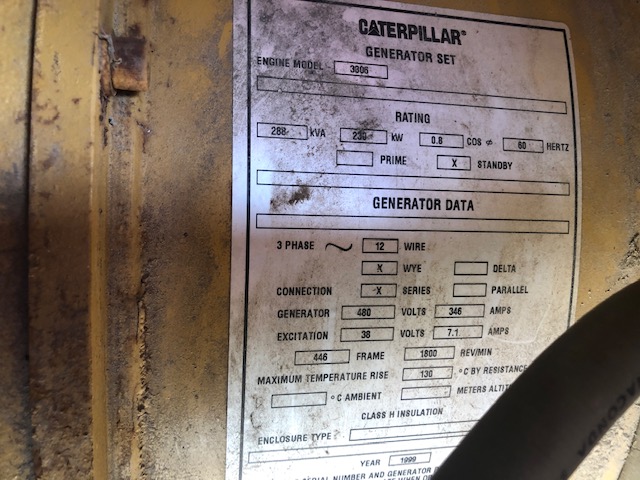 Good Used Caterpillar 3306 230KW  Generator Set Item-16692 6