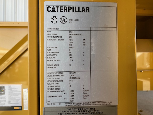 Low Hour Caterpillar C6.6 150KW  Generator Set Item-16739 9