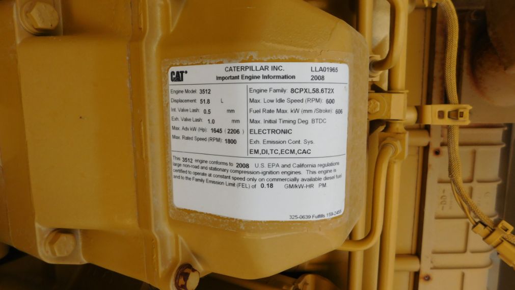 Good Used Caterpillar 3512C 1365KW  Generator Set Item-16749 24