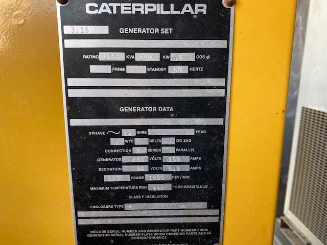 Good Used Caterpillar 3116 100KW  Generator Set Item-16759 6